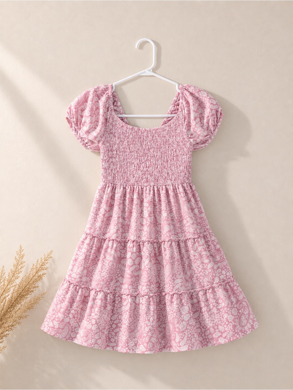 HOLLISTER - Pink Flowy Square-Neck Mini Dress